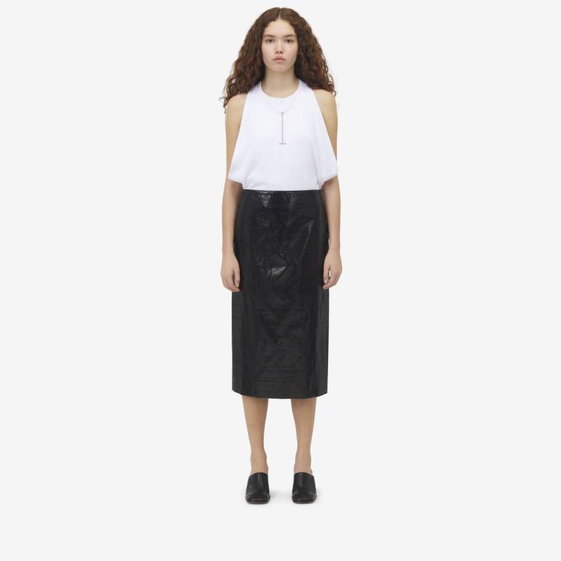 Alexander McQueen Women's Black Silk Nylon Tarpaulin Pencil Skirt​ - 10 (Silk & Polyamide)